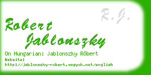 robert jablonszky business card