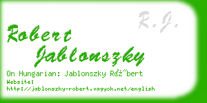 robert jablonszky business card